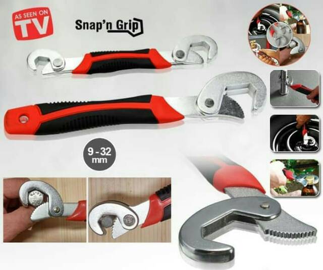 Snap n Grip Kunci Pas Wrench Double - Doble Kunci Inggris Universal Serbaguna Perkakas Mur Baut