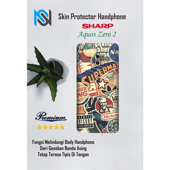 Isi 2pcs Garskin Hp Sharp aquos Zero 2 Motif sup - Free Custom Motif