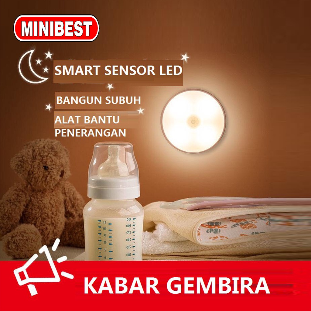 LAMPU TIDUR SENSOR GERAK LED / LAMPU LEMARI/ LAMPU TANGGA SENSOR LED/ LAMPU EMERGENCY