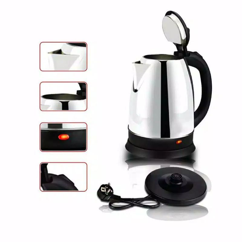 Teko ketel ceret listrik elektrik 2 Liter Stainless steel pemanas air electric kettle WATER HEATER