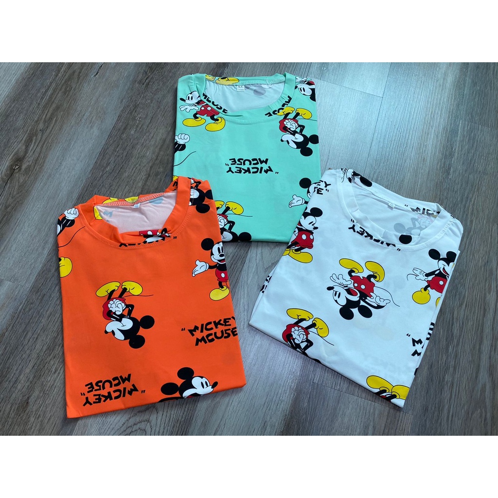 Oversize Tee Tshirt Model Longgar Untuk Wanita Motif Mickey Baru