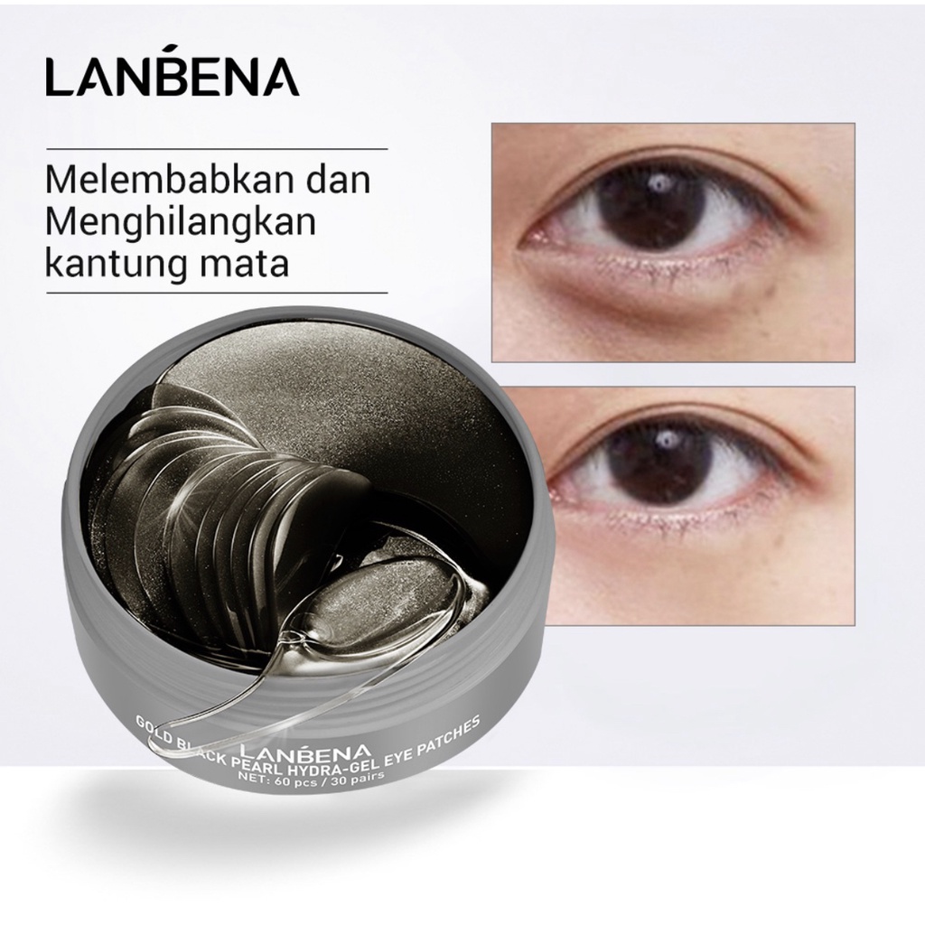 LANBENA Masker Mata Eye Patches eye mask - Vitamin C/Hyaluronic Acid/Rose/Black Pearl Hydra-gel masker wajah BPOM