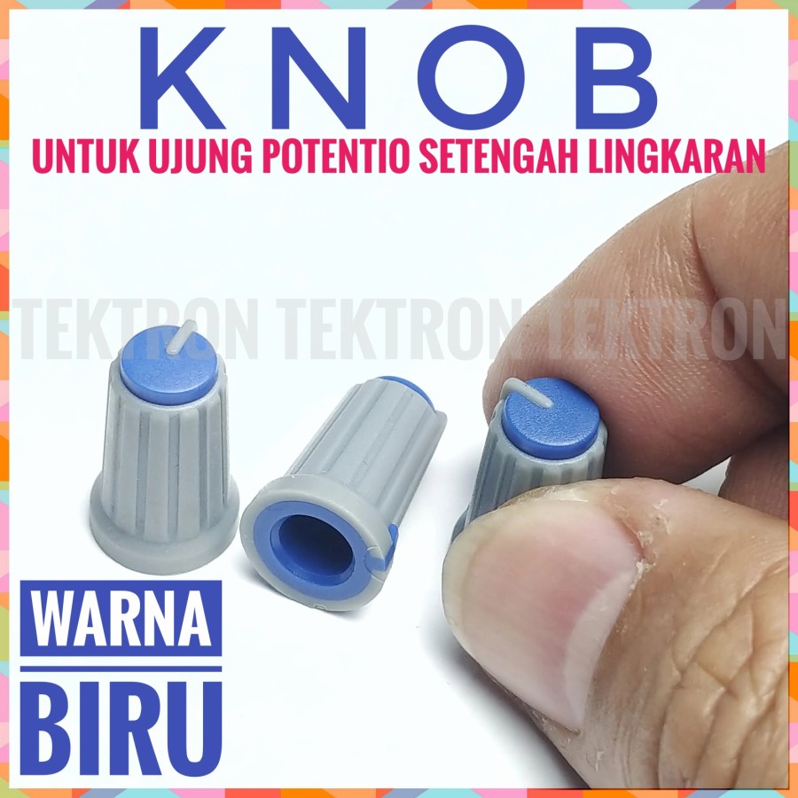 Knob Potentiometer Biru Knop Potensio Setengah Lingkaran Mixer Ampli
