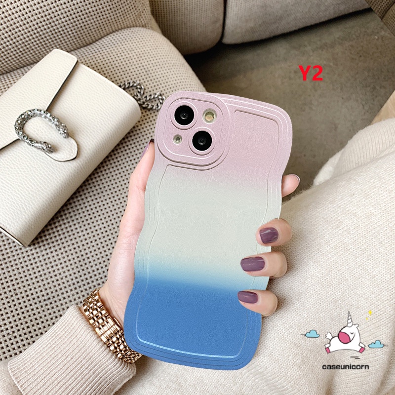 Wavy Edge Case Oppo A17 A15 A12 A57 A78 A17K A95 A55 A77s A77 A3s A16K A96 A54 A1K A74 A76 A16 A15s A7 A5s F9 A16E A53 A9 A5 A16s A52 A33 Reno8T Soft Cover TPU Gradasi Warna Warni