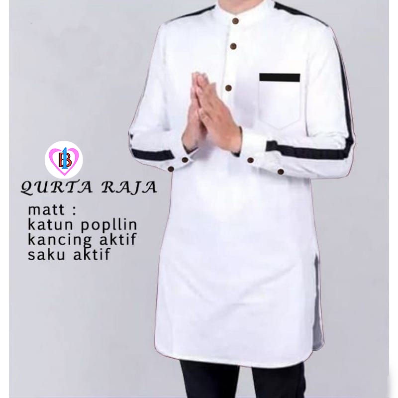 QURTA RAJA Baju Pria Muslim Katun poplin B1-Love 59303-61198-63199-65248-67128-69119 (S,M,L,XL,XXL,XXXL)