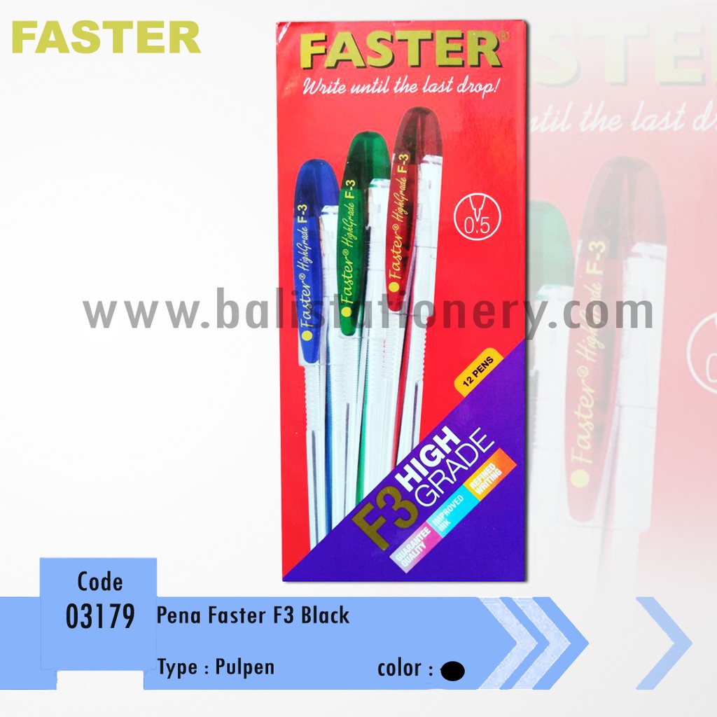 

Pena Faster F3 Black 1 PCS