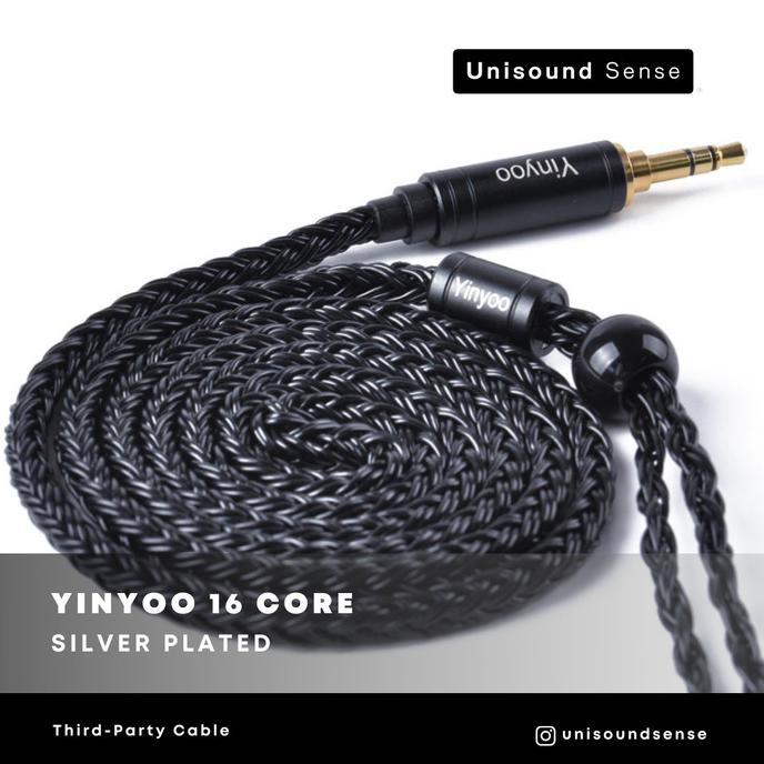 """] YINYOO 16 Core Silver Plated Cable (Black)