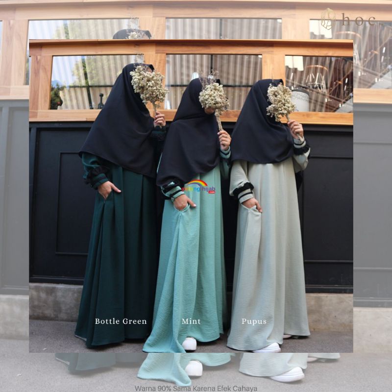 Pelangi Hijab | Gamis Syari Crinkle Airflow ELENA DRESS Size S L XL