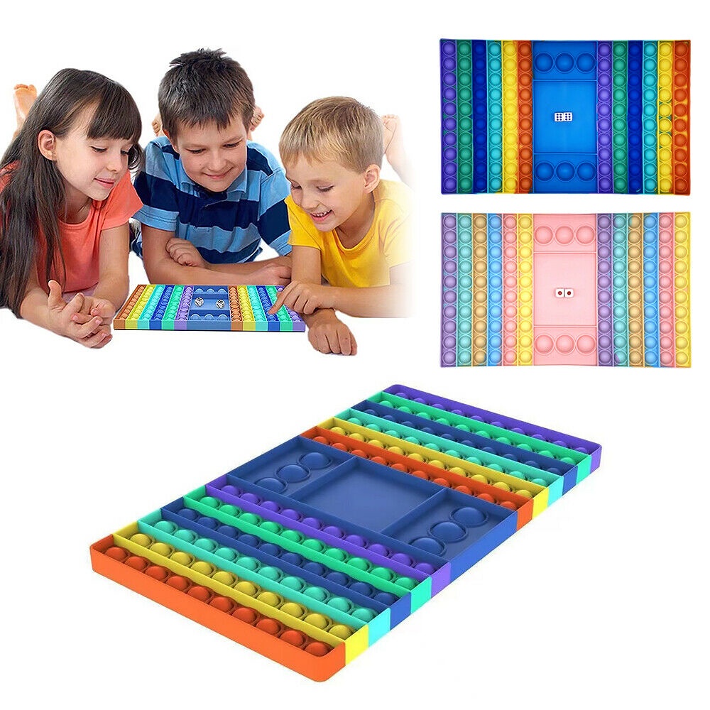 Big Pop It Toy Rainbow Push Bubble Fidget Sensory Toys for Parent-Child Time Interactive Jumbo Dadu-1