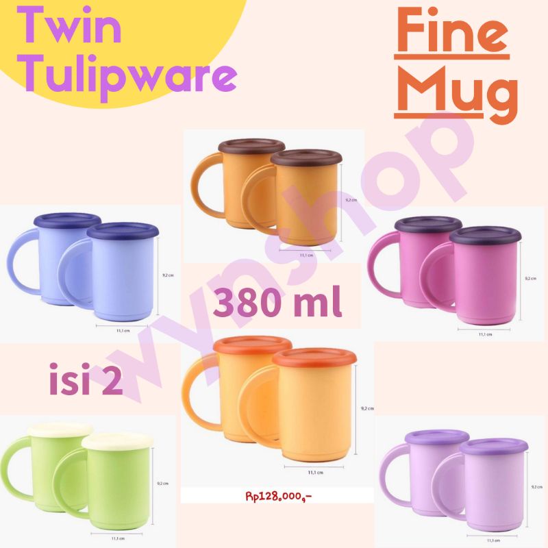 Twin Tulipware Fine Mug / Mug BPA Free Anti Tumpah