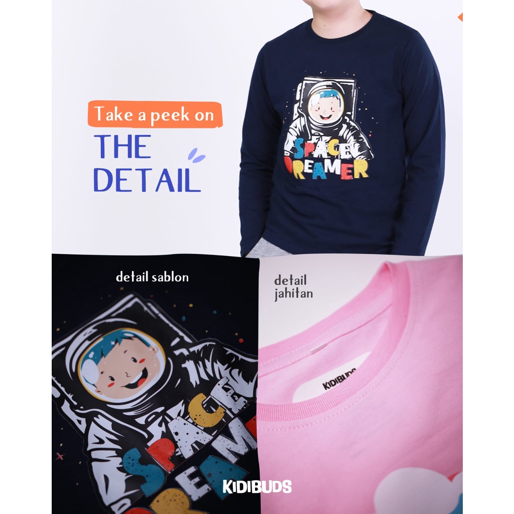 Kaos Anak KIDIBUDS Lengan Panjang &amp; Pendek &amp; Jogger