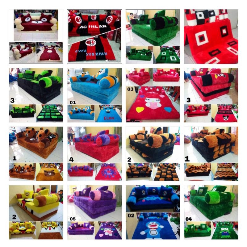 KASUR LIPAT BUSA INOAC/SOFABED KARAKTER BULU RASFUR HALUS TEBAL 10CM