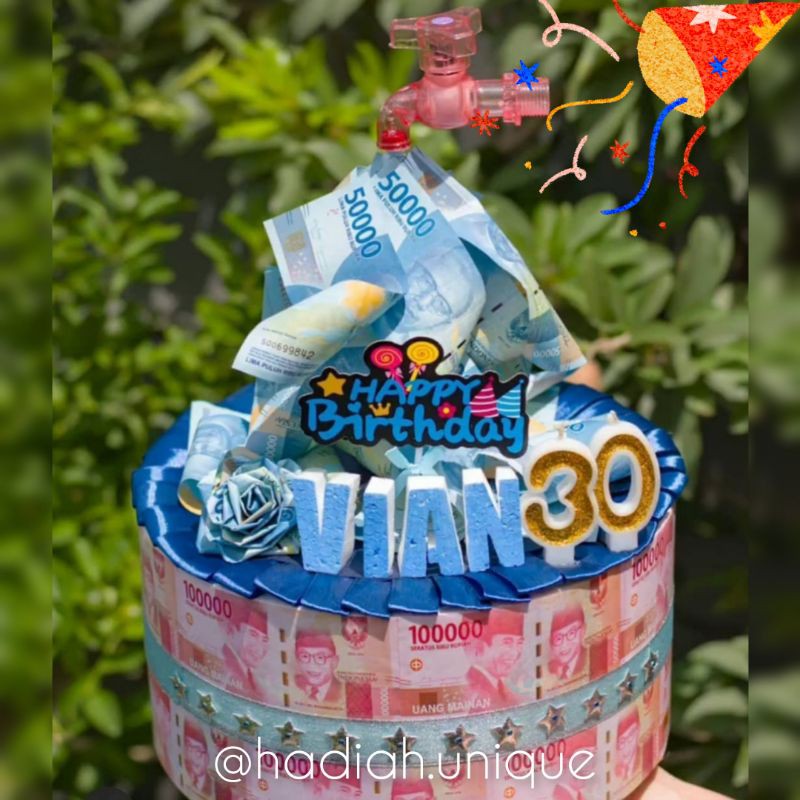 Money Cake/Money Cake ATM/Money Cake kran/Money Cake Ulang tahun/Kue Ulang tahun/Kue dari Uang