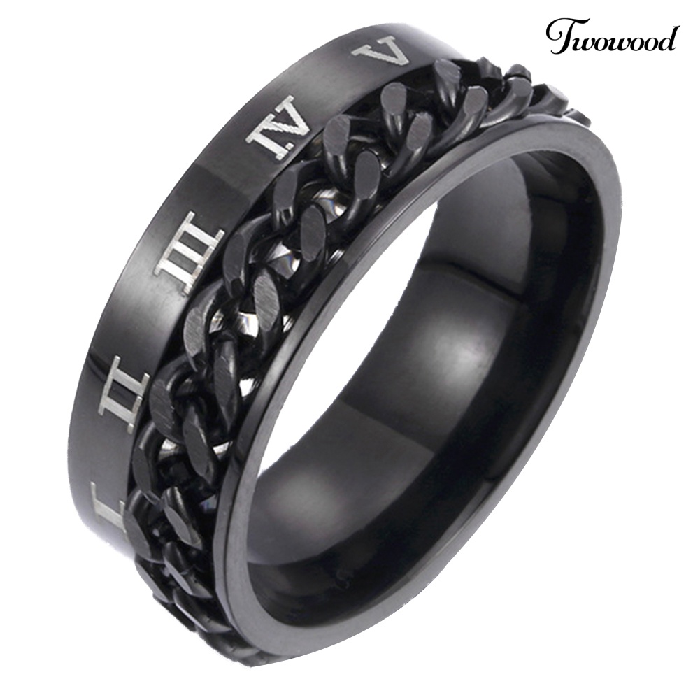 Cincin Rantai Bahan Titanium Steel Untuk Unisex