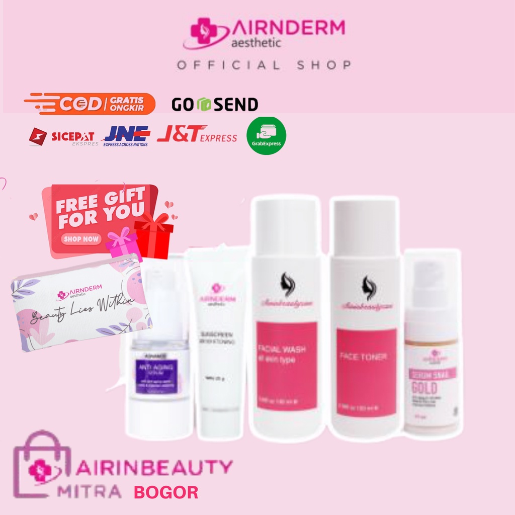 AIRIN PAKET ANTI AGING (FREE POUCH DOMPET KOSMETIK AIRIN) Airnderm Aesthetic (by AIRIN BEAUTY)