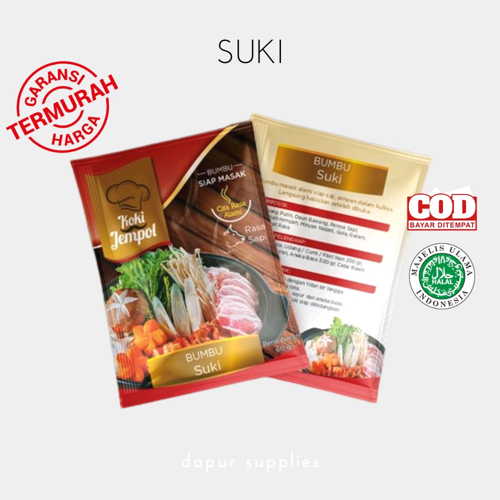 Suki Bumbu Masak 60gr / Bumbu Instan Suki / Bumbu Siap Masak Koki Jempol