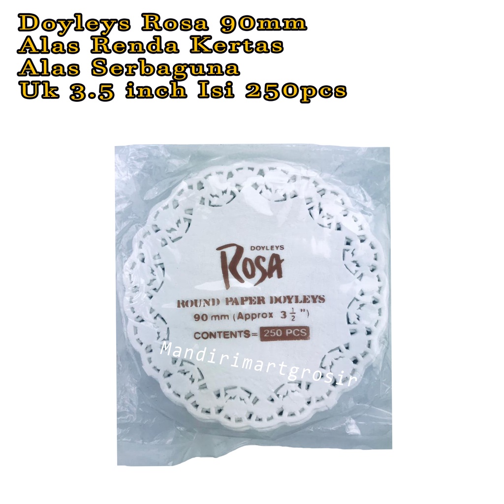 Alas Renda Kertas *Doyleys Rosa 90mm * Alas Serbaguna * 3.5 inch 250pcs