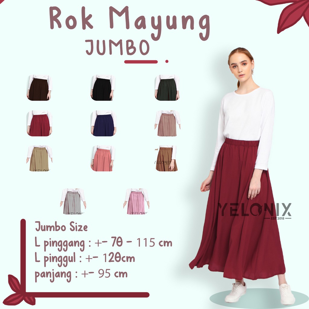 ROK MUSLIM POLOS MAYUNG BAHAN WOLFIS - YELONIX