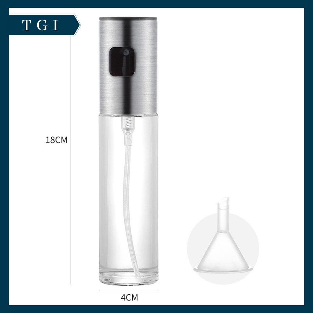 TGI - STAINLESS STEEL GLASS OIL PUMP SPRAY / BOTOL SPRAY BISA UNTUK PARFUM/MINYAK