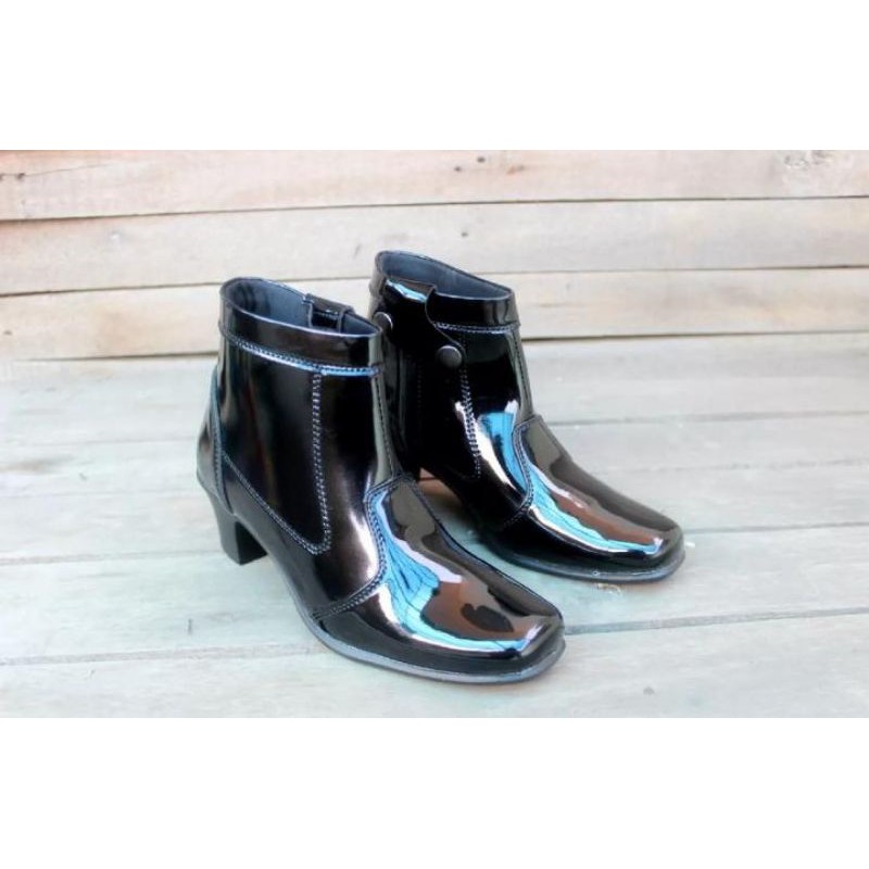 SEPATU PDH WANITA KILAP DINAS KANTOR SATPAM POLWAN QNASTORE