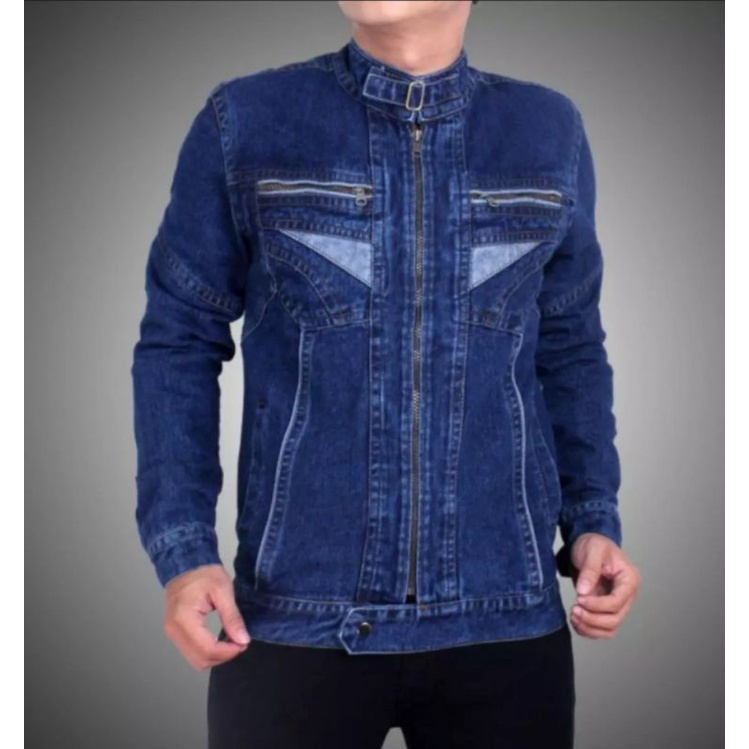 JAKET JEANS PRIA ZIPPER/SLETING MODEL TERBARU PRIA WANITA