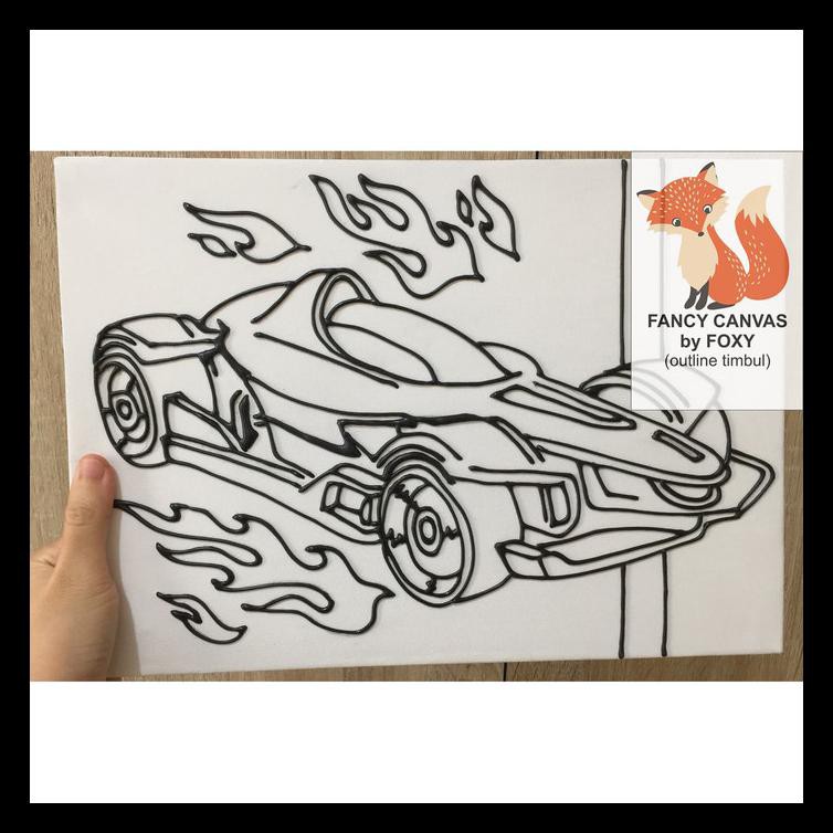 

Ready Stok Kanvas Lukis Anak Gambar Hotwheels / Sport Car - Kids Activity Peralatan Melukis Termurah