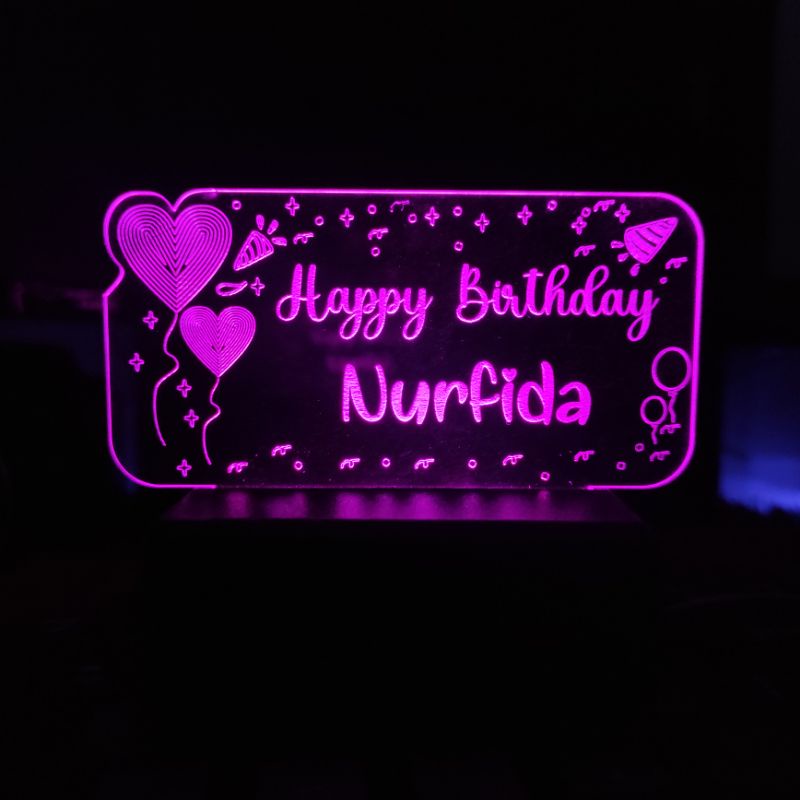 MURAH 10x5 cm LAMPU AKRILIK CUSTOM | LAMPU TIDUR | DEKORASI |KADO AESTHETIC | HIASAN KAMAR CUSTOM WISUDA