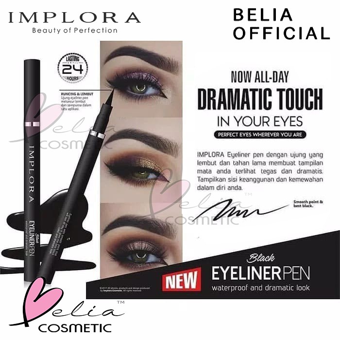 ❤ BELIA ❤ Implora Black Eyeliner Pen (waterproof and dramatic look) 1.7g 100% Original