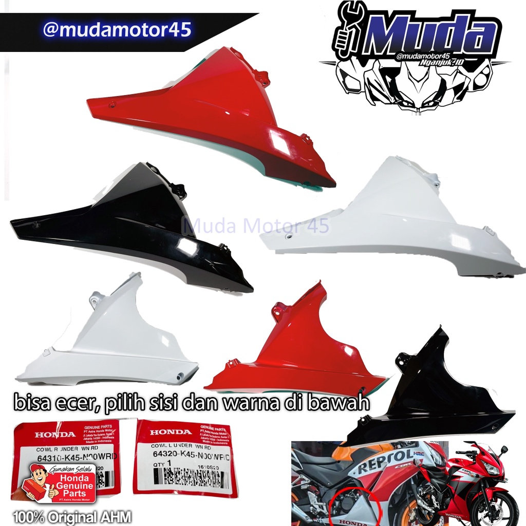 UNDERCOWL KANAN OR KIRI CBR150R K45A 2014 2015 2016 64310-64320-K45-N00FMB-N00WRD-N00RSW UNDER COWL 