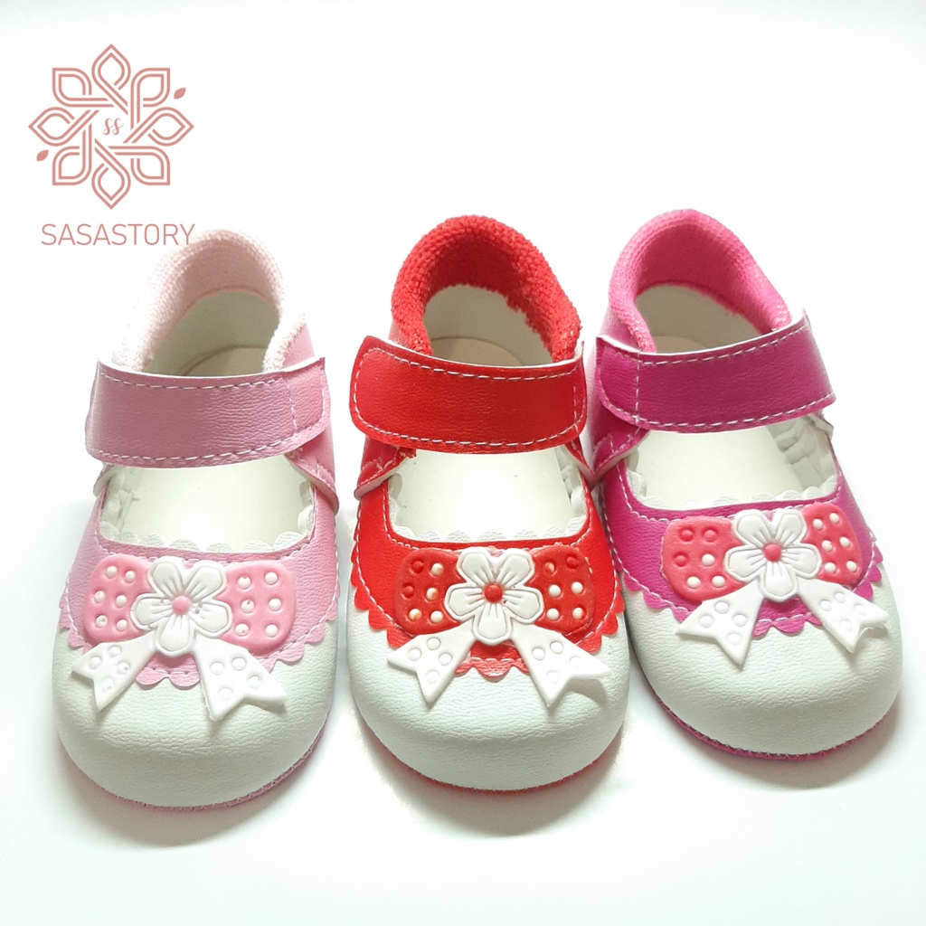 SEPATU BAYI PREWALKER BABY BAYI ANAK PEREMPUAN 0-12 BULAN PITA 0-12 BULAN AP01