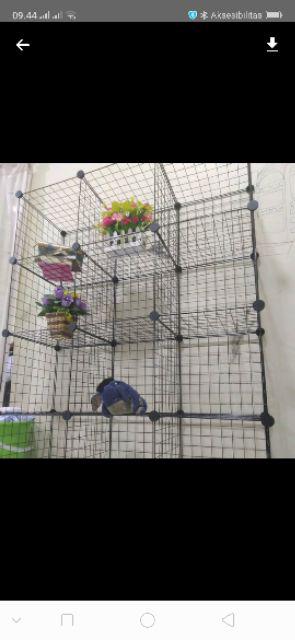 Rak Buku Besi Rak Serbaguna Rak Toys Storage Box Lemari Susun 6 Kotak