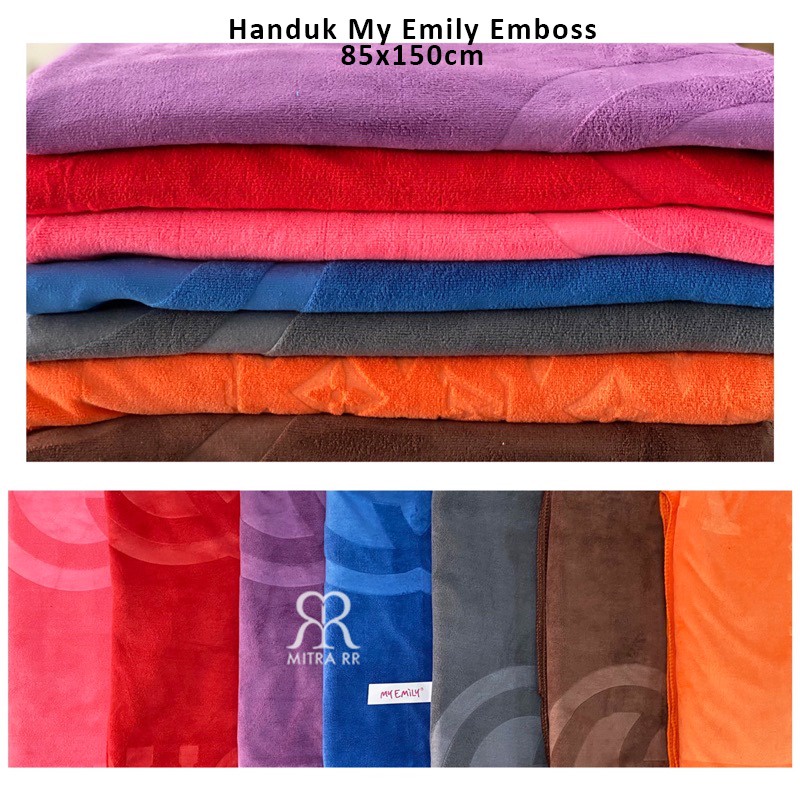 MitraRR Handuk My Emily Emboss 85 x 150 cm Handuk Mandi Halus Micro Fiber