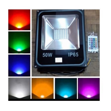 Lampu Sorot 50 Watt Led Warna Warni 50w RGB Lampu Sorot Remote RGB 50w