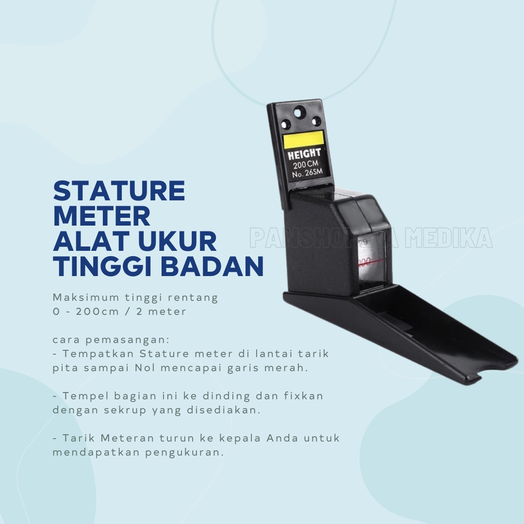 ALAT PENGUKUR TINGGI BADAN DEWASA DAN ANAK GEA / STATURE METER 2M / STATURMETER 2 M / MICROTOISE