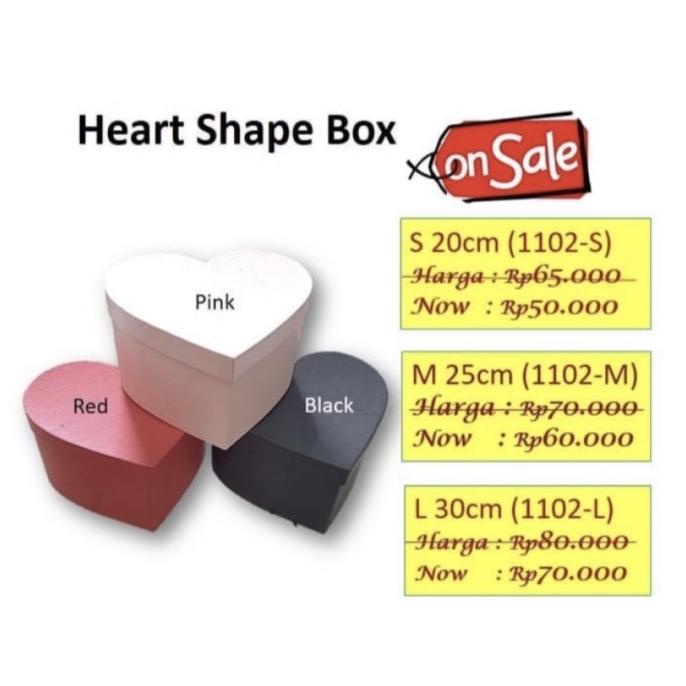 

[COD] Bloombox Hati Heart Shape Box Hard Box Barang Florist Supply 1102M [COD]