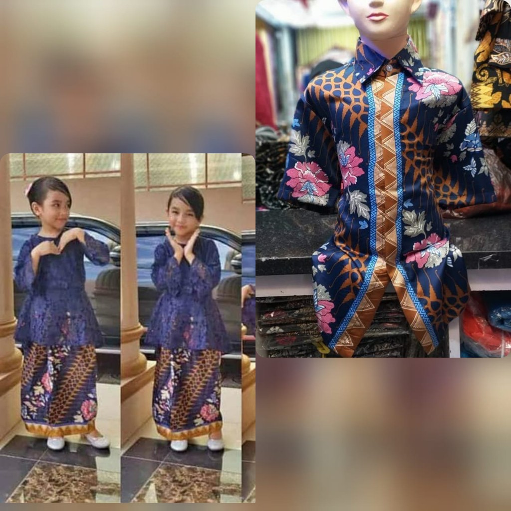 kebaya brukat modren anak cewek couple set kemeja anak cowo terlariss