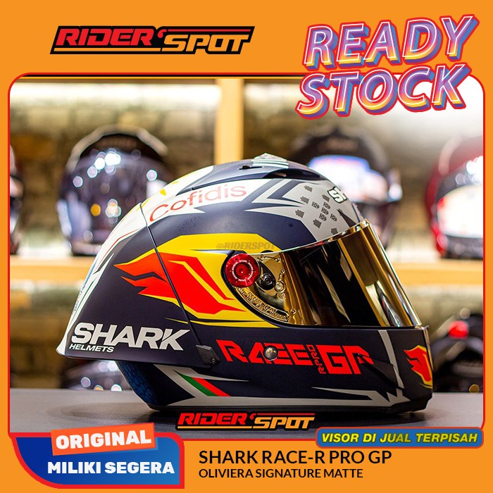 Helm Motor SHARK Race R Pro GP Oliviera Signature Matt Racing Helmet