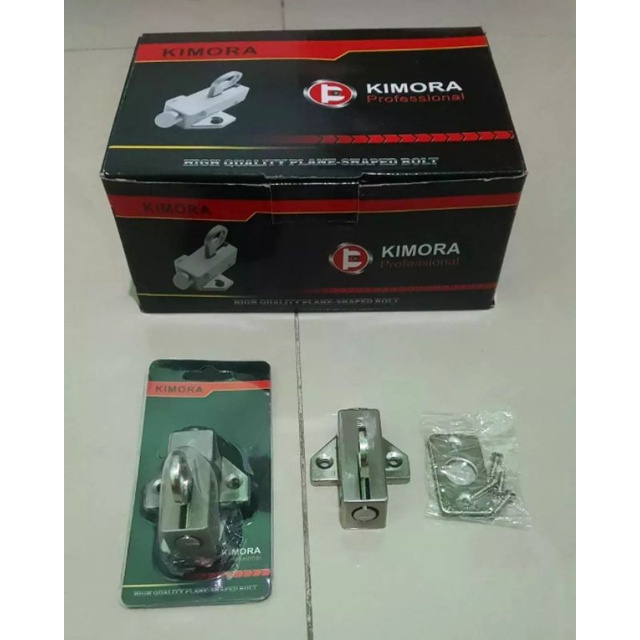 Grendel Kodok Petak Kimora Stainless 5cm / Slot Kunci Jendela Spring Knip