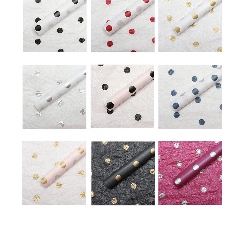 MoonLand FLOWER WRAPPING POLKADOT  KERTAS BUKET PEMBUNGKUS BUNGA WATERPROOF (KB04)