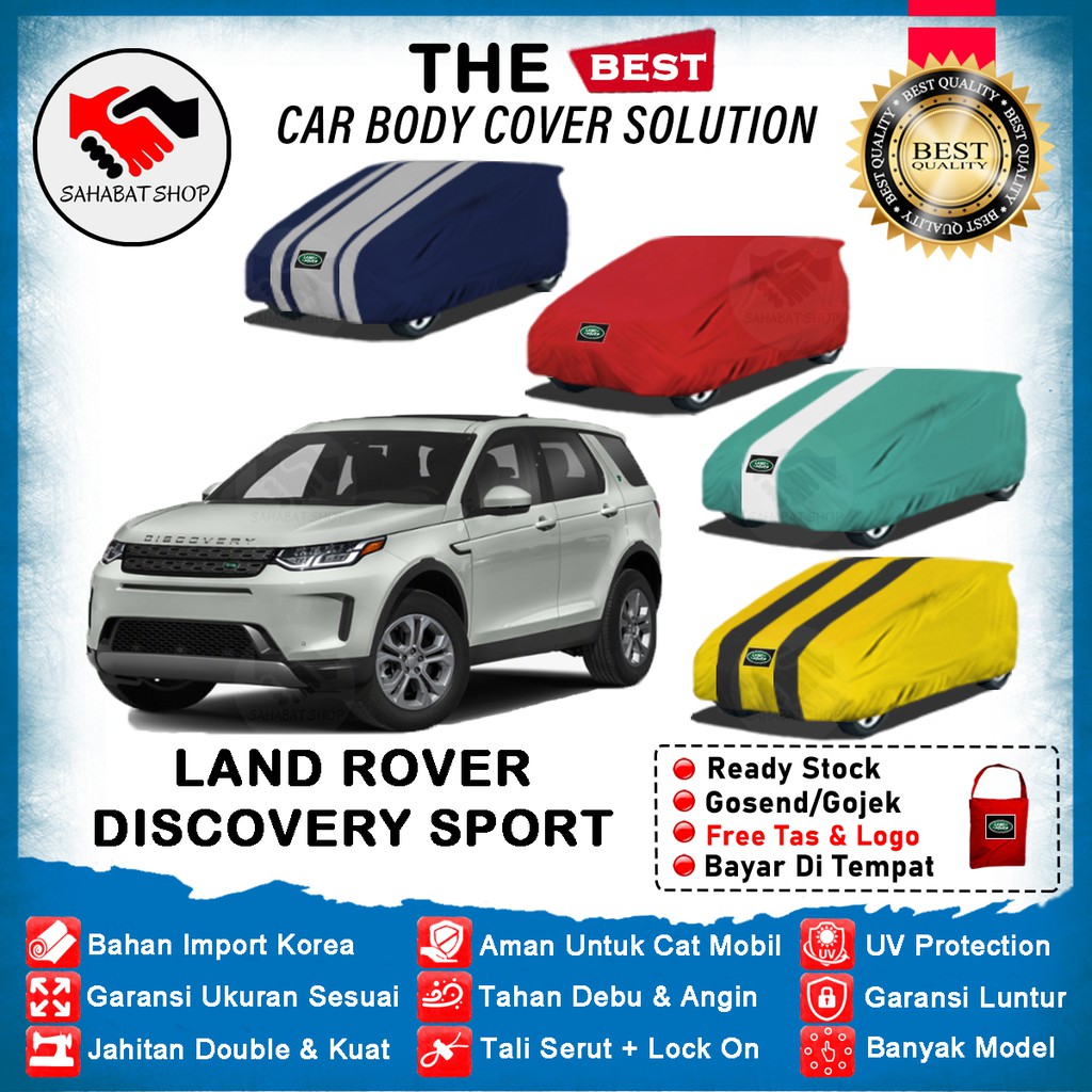 Sahabat Body Cover Mobil Discovery Sport / Sarung Penutup Land Rover Discovery Sport Outdoor 2017 2018 2019 2020 2021 2022 / Selimut Mantel Tutup Pelindung Kerudung Jas Mantol Kelambu Pembungkus Terpal Mobil Discovery Sport Waterproof Anti Air Model Biru