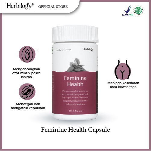 Herbilogy Feminine Health | Suplemen Herbal Kesehatan Kewanitaan BPOM 60 Caps/Btl