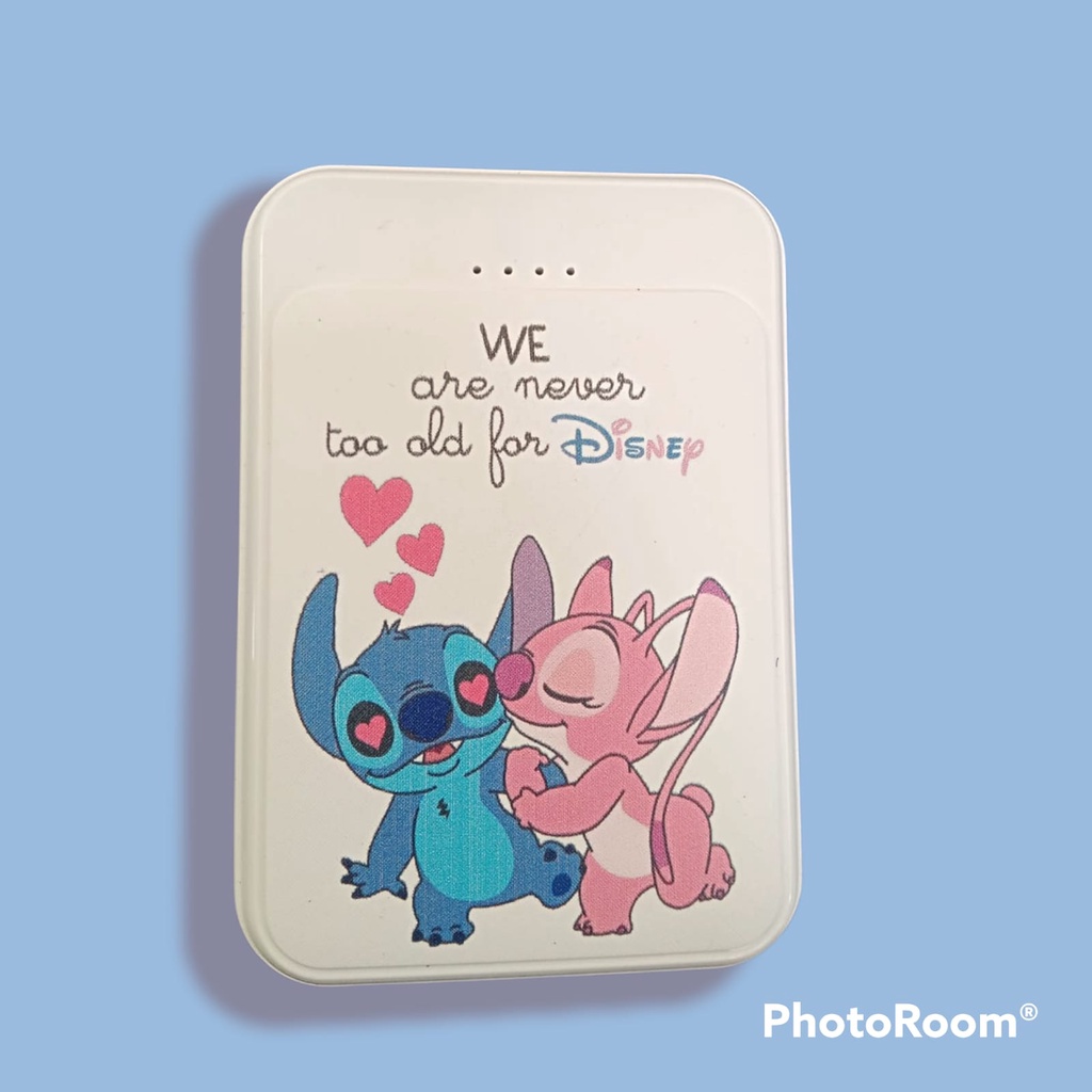 [STICH COUPLE]POWERBANK MINI KARAKTER 2 USB KAPASITAS 10000MAH MOTIF KARTUN