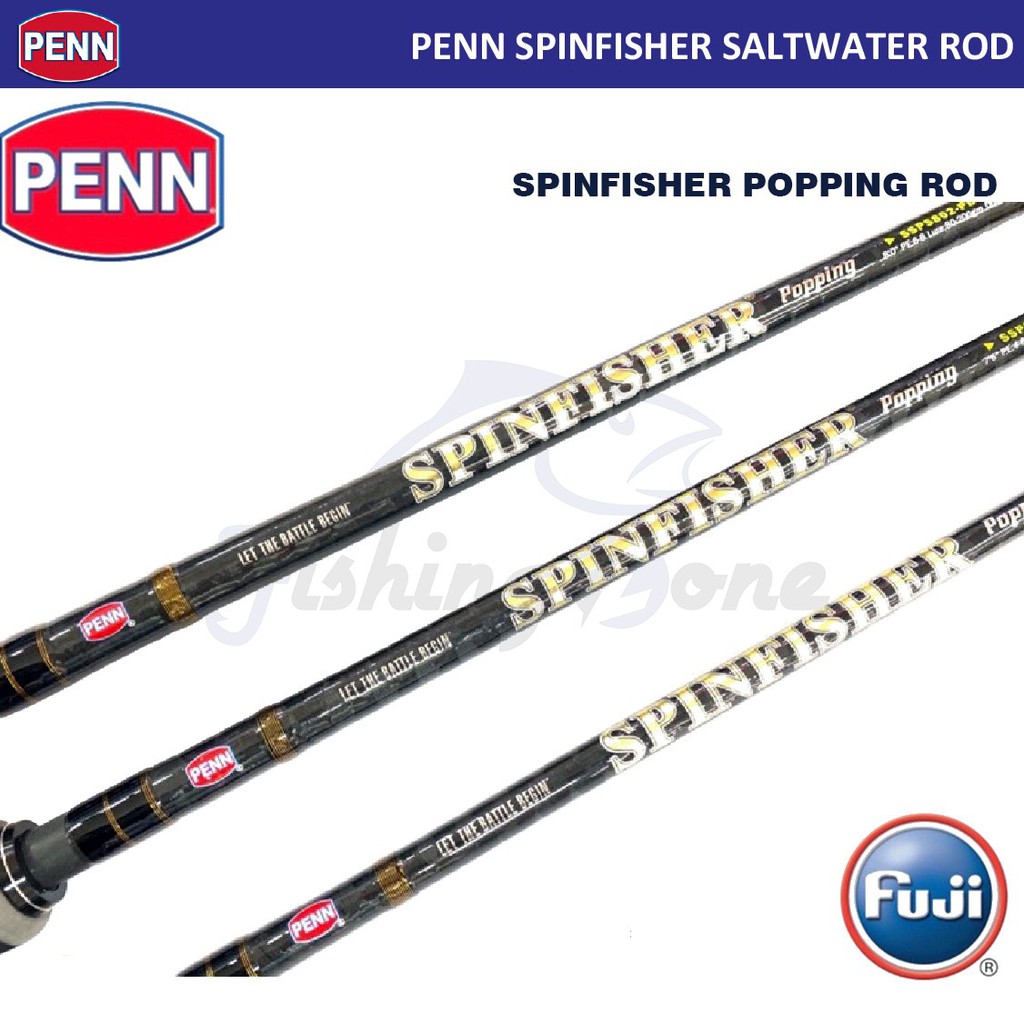 Penn SPINFISHER POPPING Spinning Rod 702 PE2-4 / 762 PE3-6 / 802 PE6-8 - Joran FUJI Guide Pancing