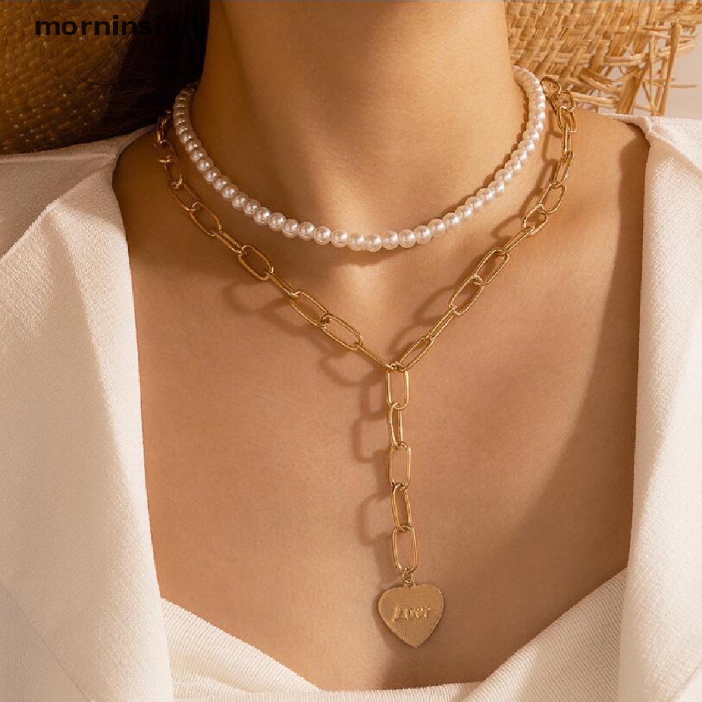 Mor Kalung Choker Mutiara Banyak Lapis Dengan Liontin Kupukupukerang Untuk Wanita