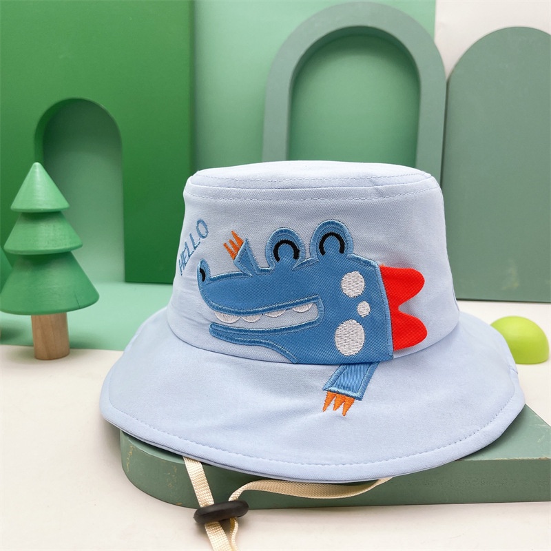 Topi Nelayan Musim Panas Motif Kartun Buaya Gaya Korea Untuk Bayi Perempuan