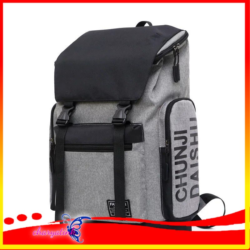 Charyatink - Diskon!! Backpack Ransel Pria Wanita laptop Tas Sekolah Gaya Korea Fashion Distro Cowok Keren