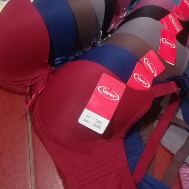✶ ..Bra sorex pori 3262 kait 3 pakai kawat uk 36-42 - Hitam, 36 ❉