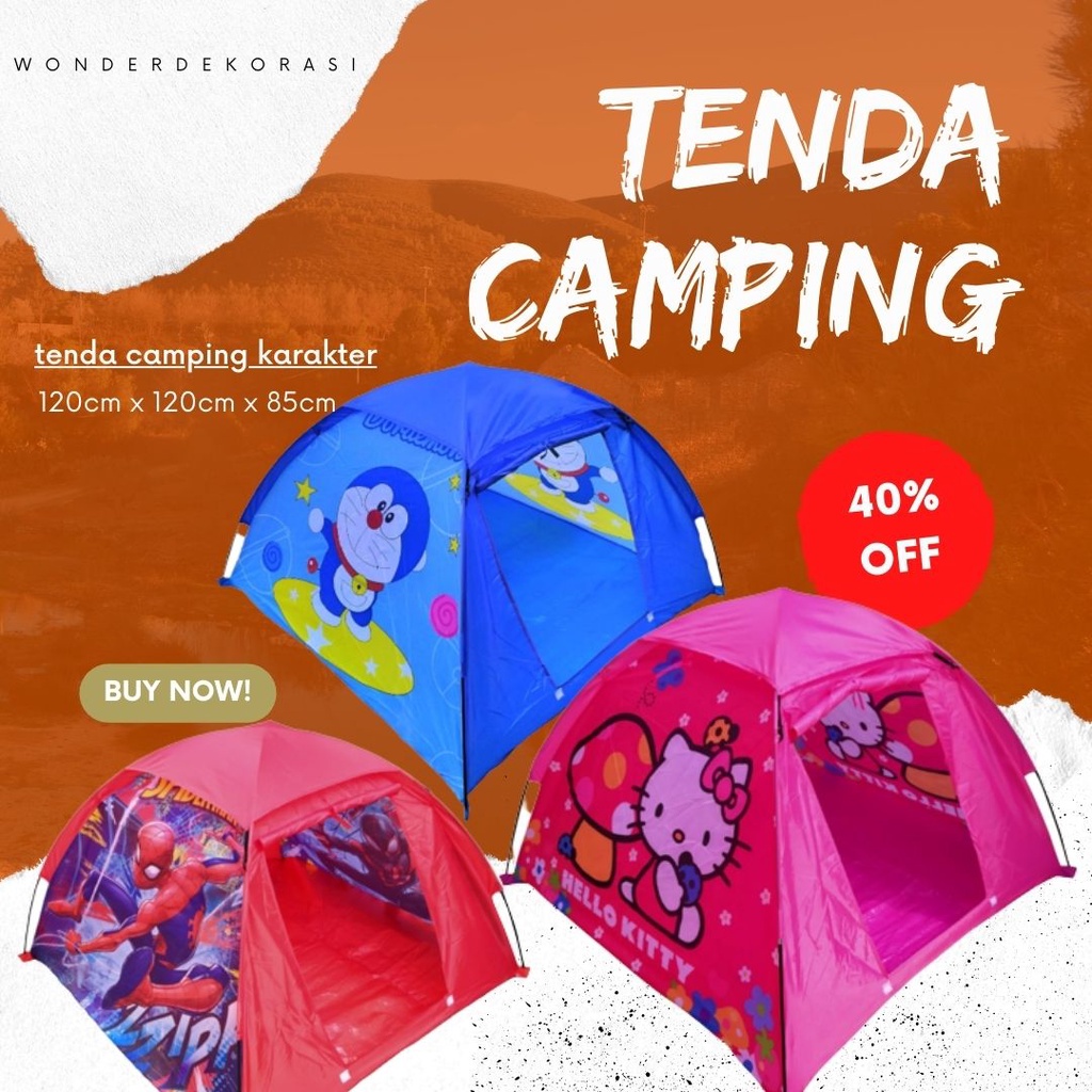 Tenda Anak Motif Kartun Tenda Kemah Tenda Karakter Kemah Tenda Kemping Karakter Tenda Kemping Anak Tenda Portable Mudah Bongkar Pasang Tenda -Wonderdekorasi