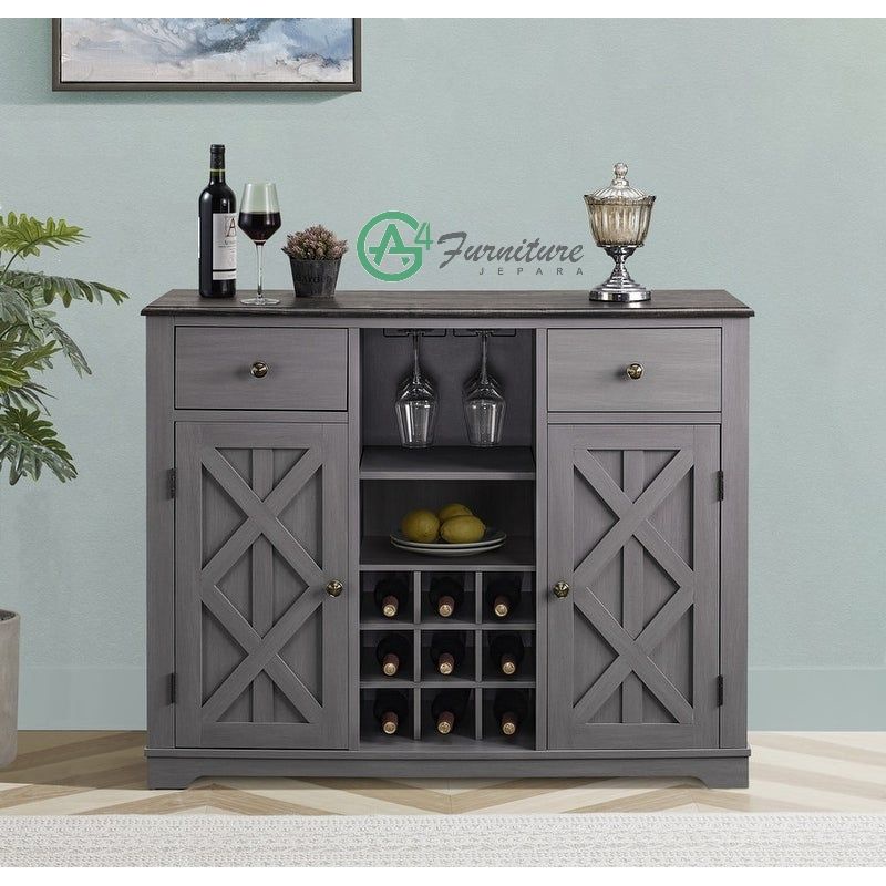 Bufet Minimalis Terbaru Werner - Kayu Mahoni