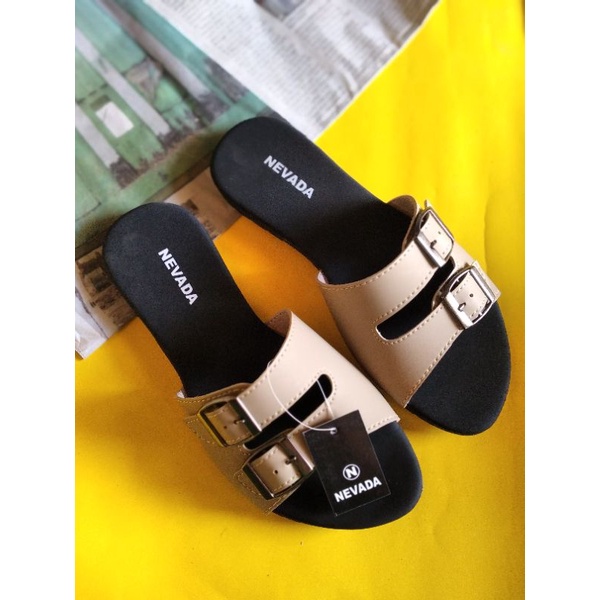 Sandal wanita terlaris/ slop NVD terbaru SL.G.NC/flat kekinian